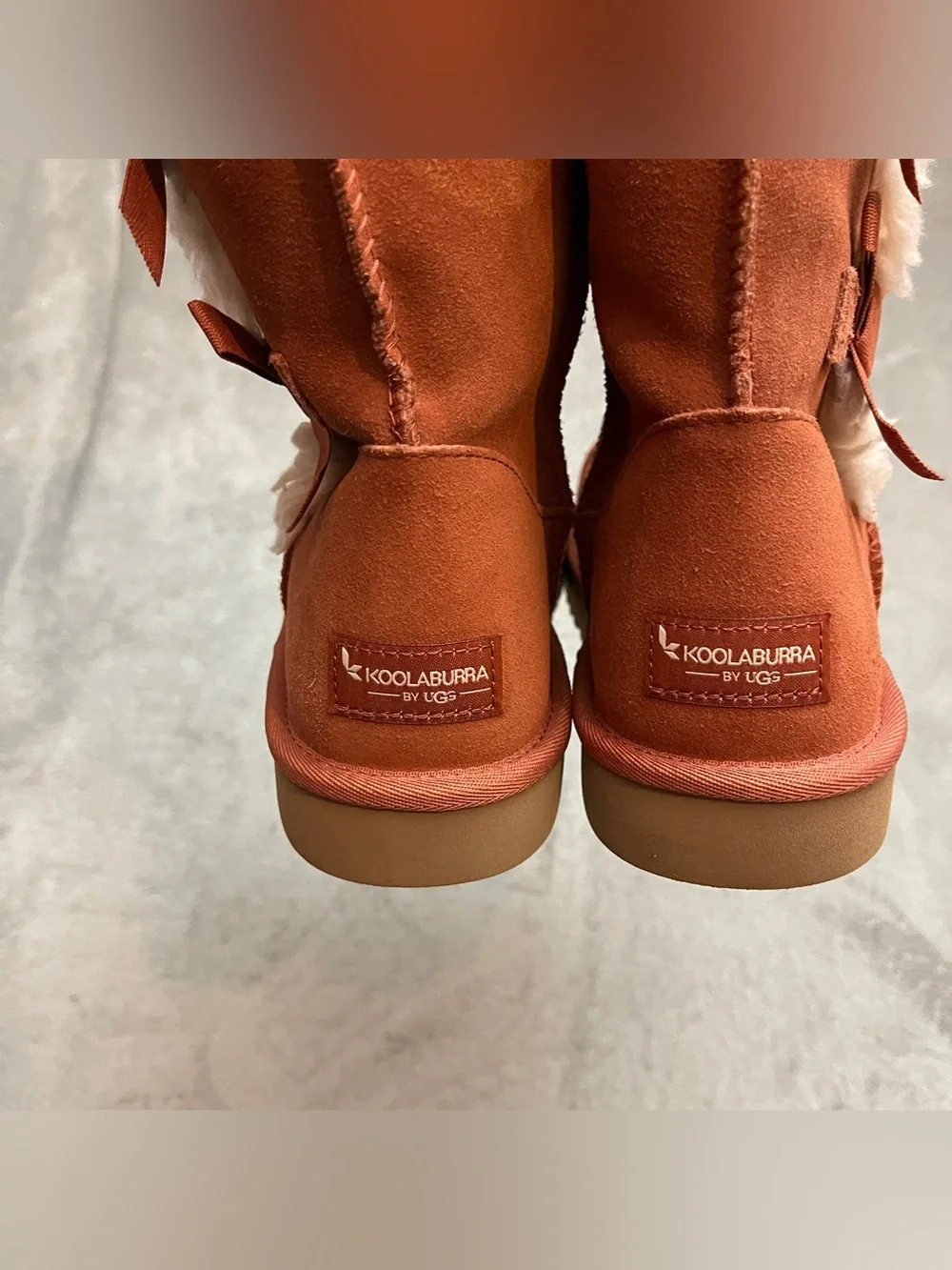 Koolaburra BY Ugg Victoria Short Rust Red Suede Sheepskin Bow Women 10 Boots